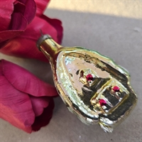 hus-glaspynt-grønt-tag-sølvfarvet-hus-gammel-juletræspynt